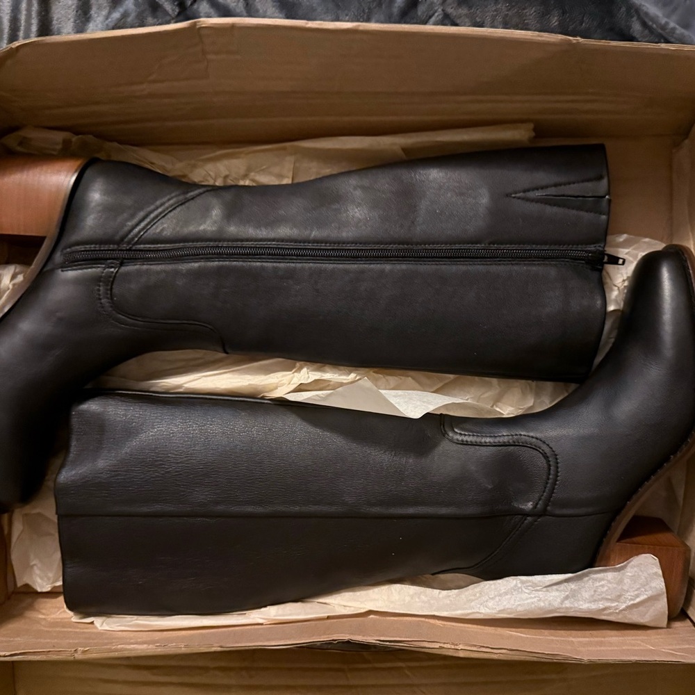Portland Leather Oslo Knee High Boots. Elegant Black Leather Women's Boots. 8.5.